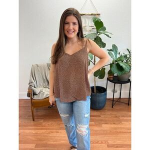 Mine Camisole Womens Small‎ Brown White Polka Dots Classiccore Normcore Feminine